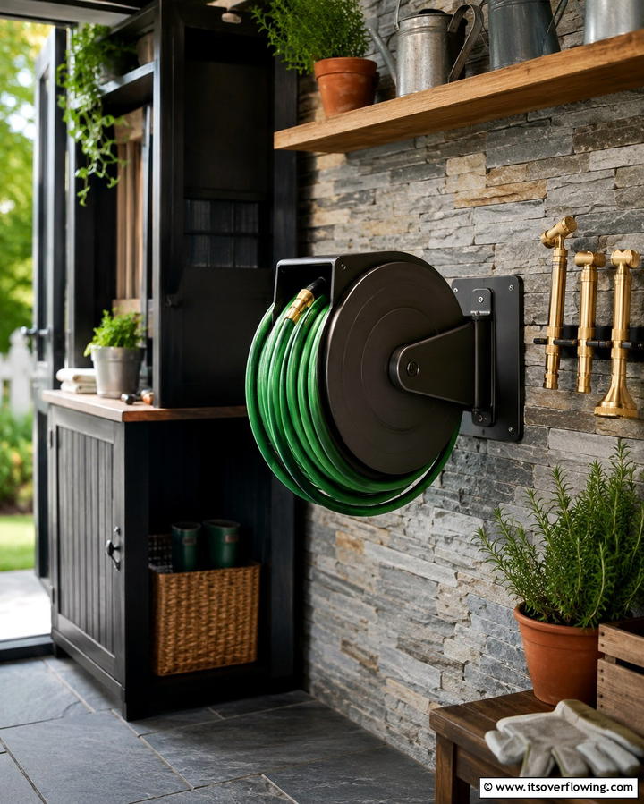 Install a Hose Holder - 25 Shed Organization Ideas to Declutter Your Outdoor Space