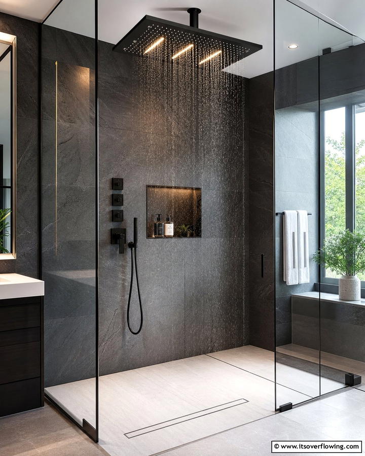 Install a Rain Showerhead - 25 Guest Bathroom Ideas for a Welcoming Space