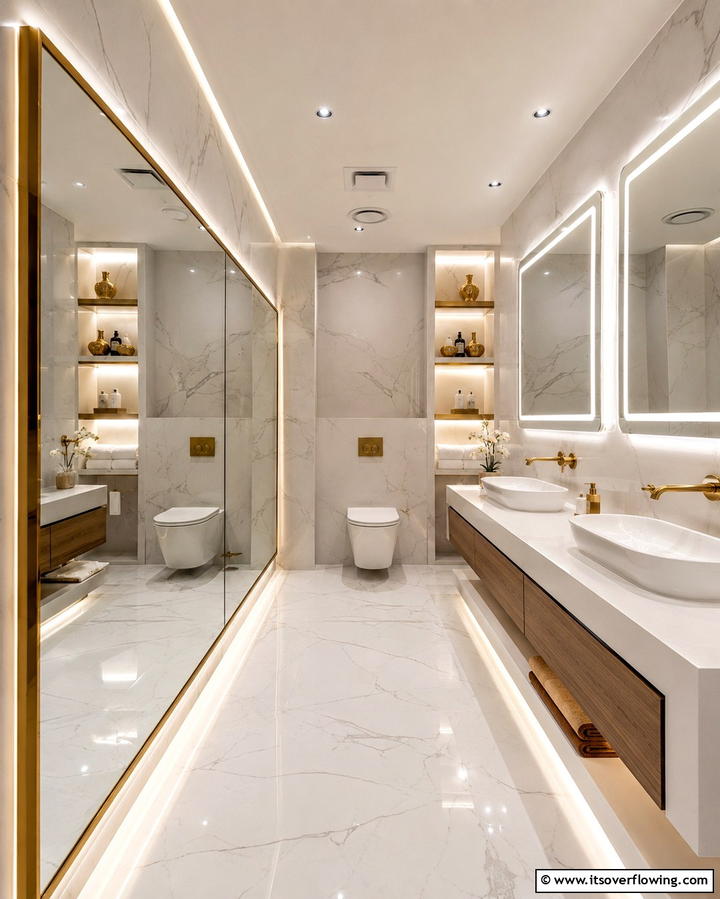 Install a Statement Ceiling - 20 Windowless Bathroom Ideas to Brighten Up Your Space