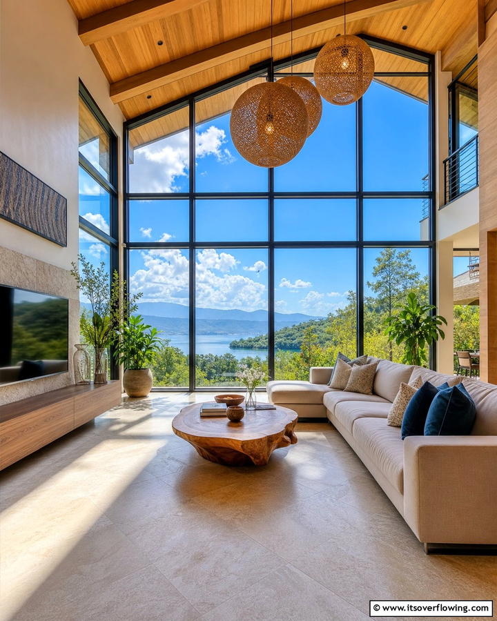 Installing Floor to Ceiling Windows - 20 Open Concept Vaulted Ceiling Living Room Ideas