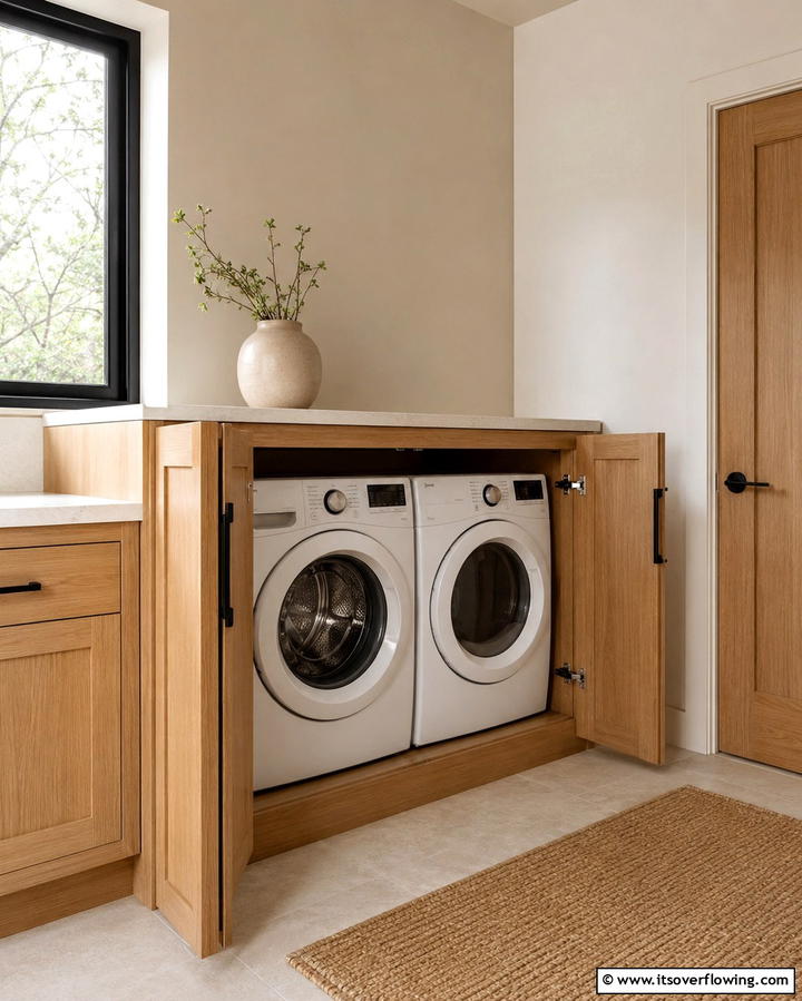 Integrated Appliance Covers - 25 Small Utility Room Ideas for Efficient Homes