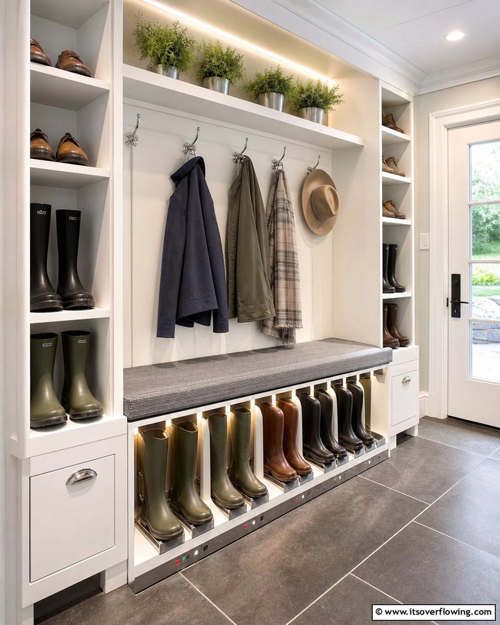 Integrated Boot Warmers - 25 Boot Room Ideas for Organized Entryways