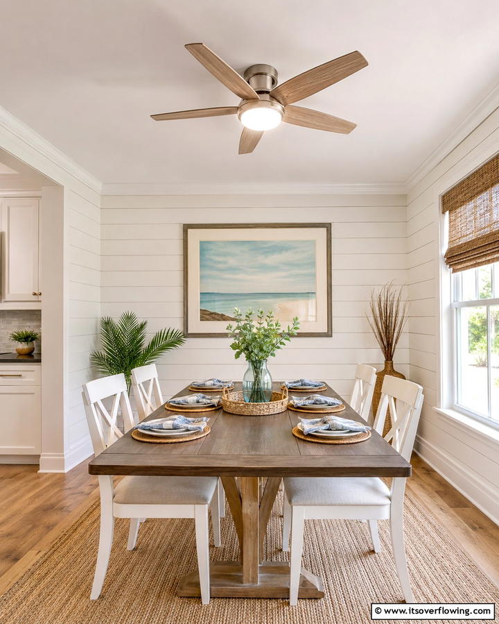 Integrated Ceiling Fan Lighting - 30 Small Dining Room Lighting Ideas for Cozy Ambiance