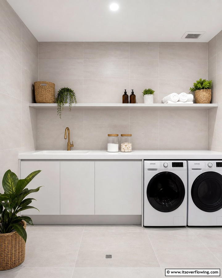 Integrated Countertop Sink - 20 Functional Laundry Room Sink Ideas for Efficiency