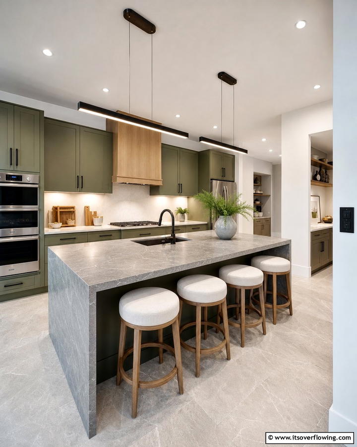 Integrated Dimmer Ambiance - 30 Kitchen Island Lighting Ideas to Illuminate Your Space