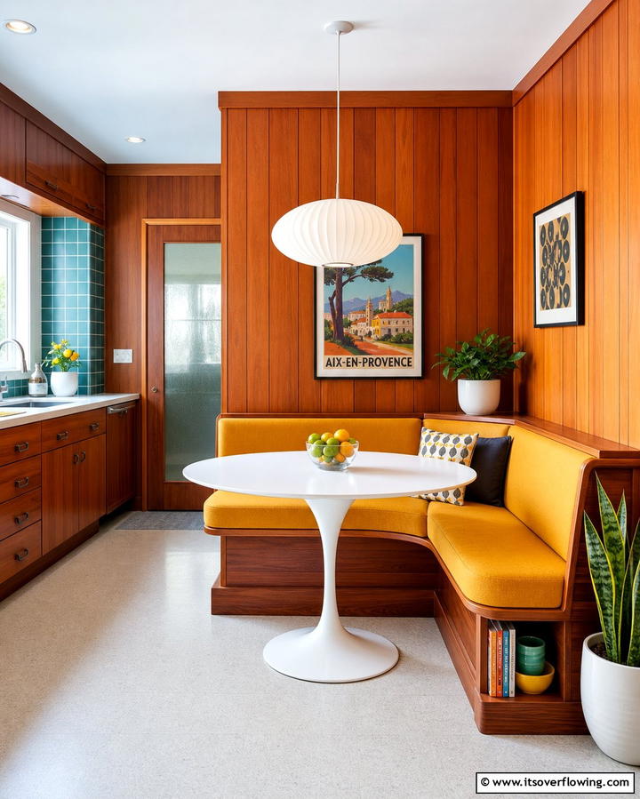 Integrated Dining Nooks - 25 Mid-century Modern Kitchen Ideas for a Retro and Functional Space