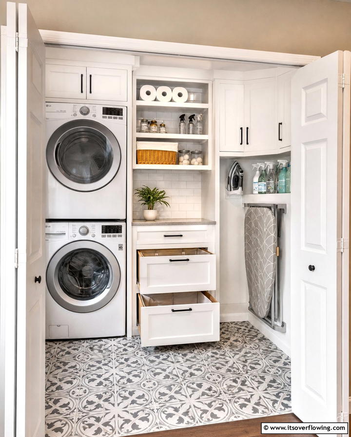 Integrated Laundry Closet - 21 Clever Closet Ideas for Maximized Home Organization
