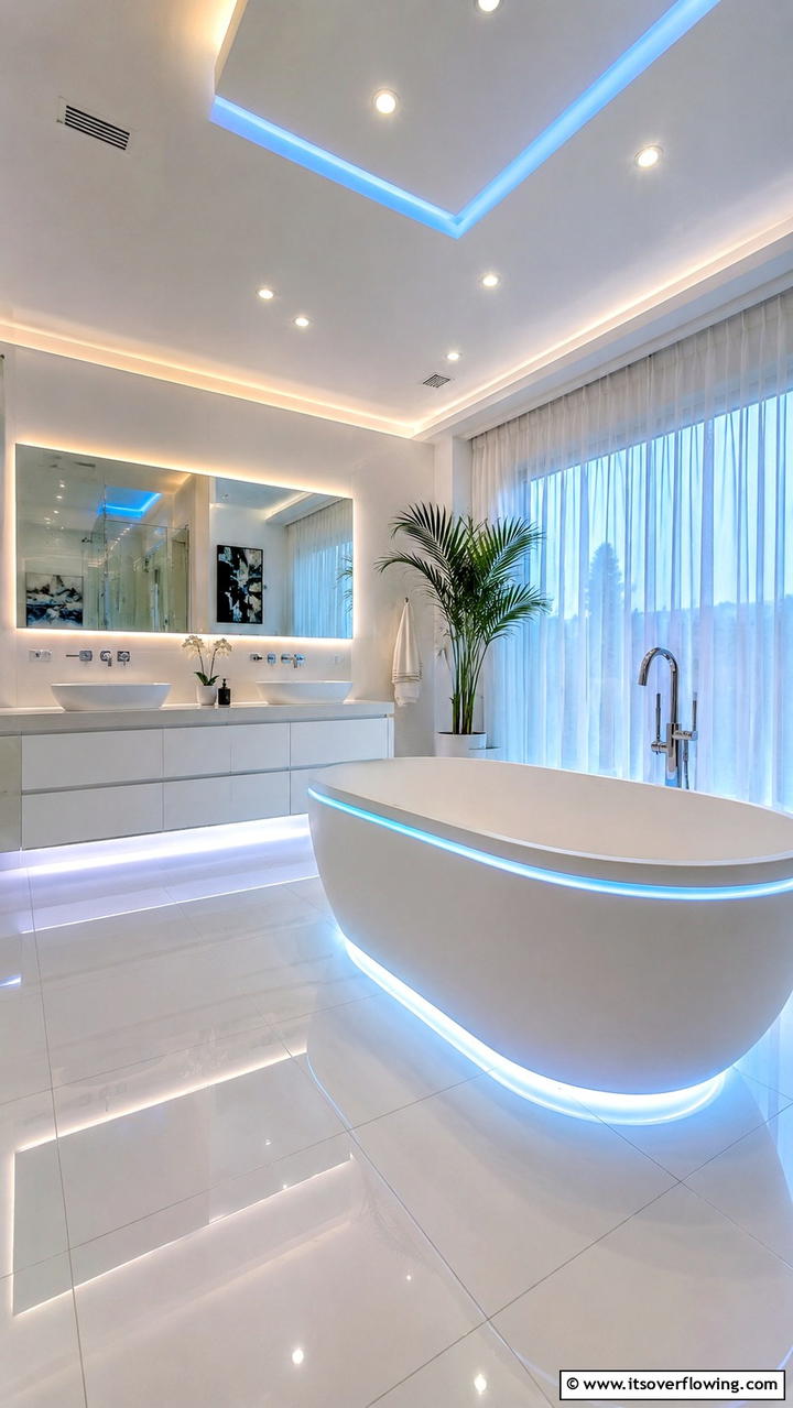 Integrated Lighting Tub - 30 Bathtub Ideas for a Luxurious and Relaxing Bathroom