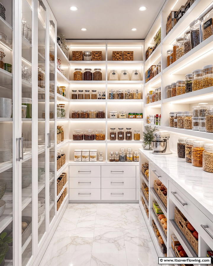 Integrated Lighting for Visibility - 21 Kitchen Pantry Ideas to Streamline Food Storage