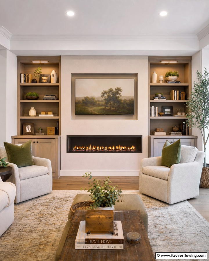 Integrated Linear Fireplace Nook - 30 Linear Fireplace Ideas for Modern Home Heating
