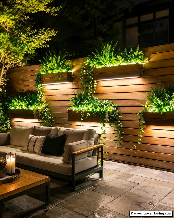 Integrated Planter Fence Lights - 25 Fence Lighting Ideas to Illuminate Your Outdoor Space