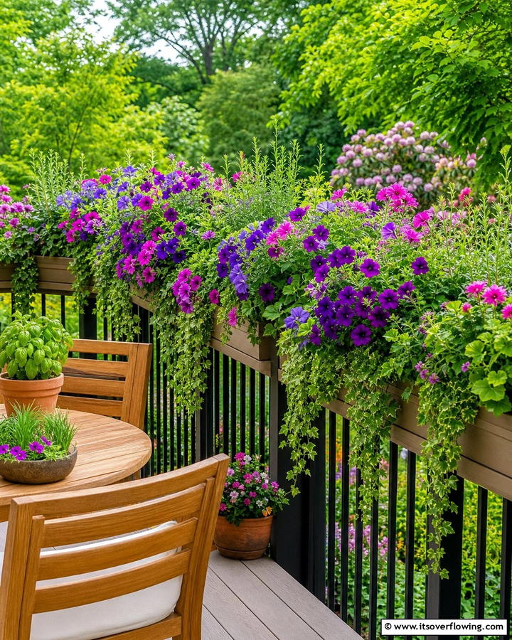Integrated Planter Railing for Greenery - 21 Deck Railing Ideas for Style and Safety