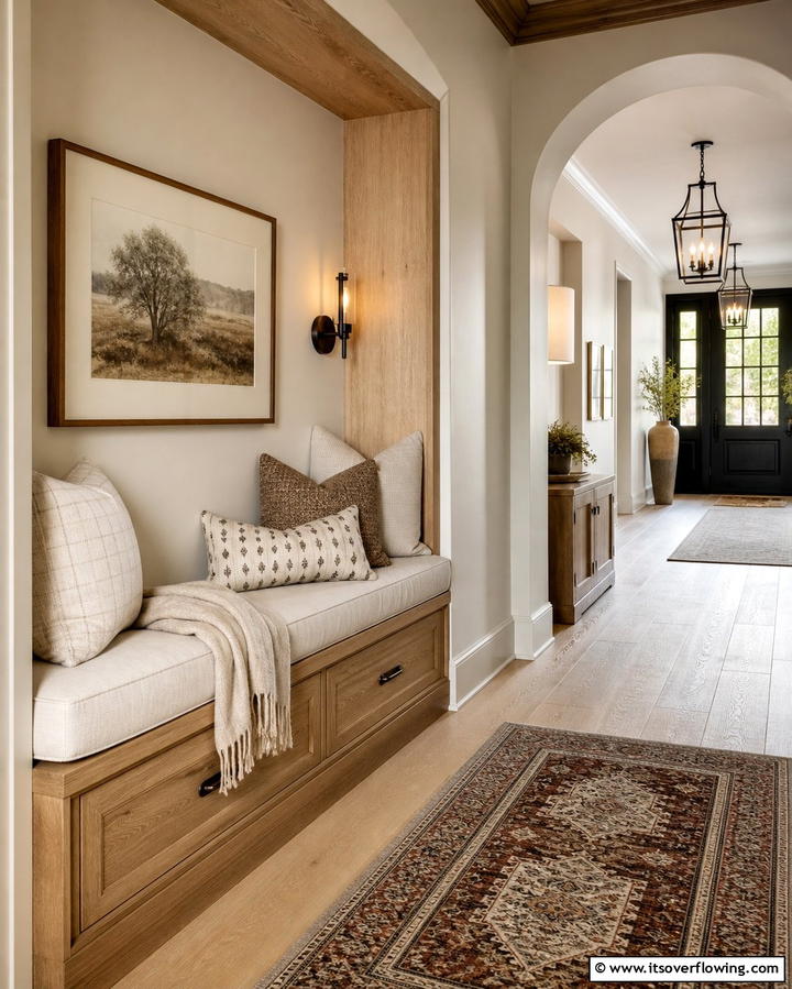 Integrated Seating Options - 25 Narrow Hallway Ideas to Maximize Space and Style