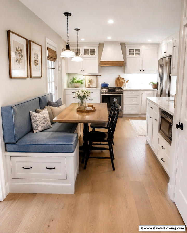 Integrated Seating Options - 20 Townhouse Kitchen Ideas for Small Spaces