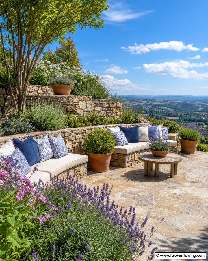 Integrated Seating for Relaxation - 20 Hillside Terraced Garden Ideas for a Stunning Landscape