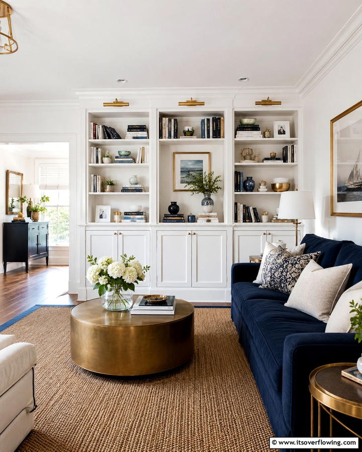 Integrated Shelving Wainscoting - 30 Elegant Living Room Wainscoting Ideas for Modern Homes