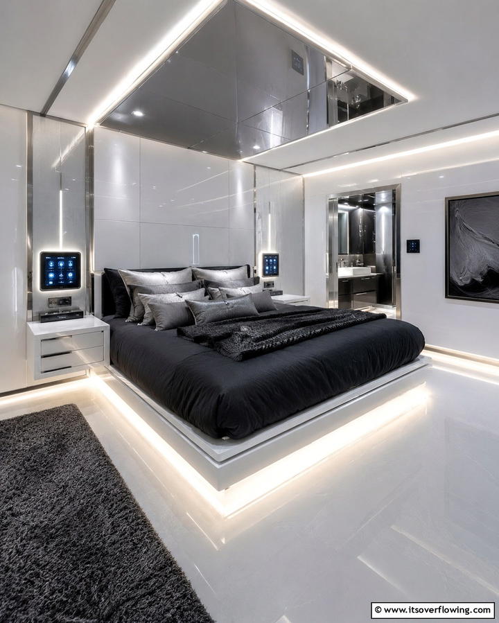 Integrated Smart Technology - 25 Luxury Modern Bedroom Ideas for Ultimate Comfort
