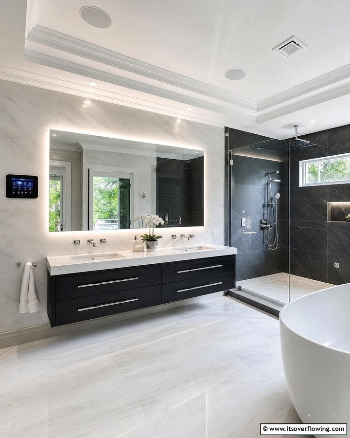 Integrated Sound Systems - 21 Modern Bathroom Decor Ideas for a Sleek Sanctuary