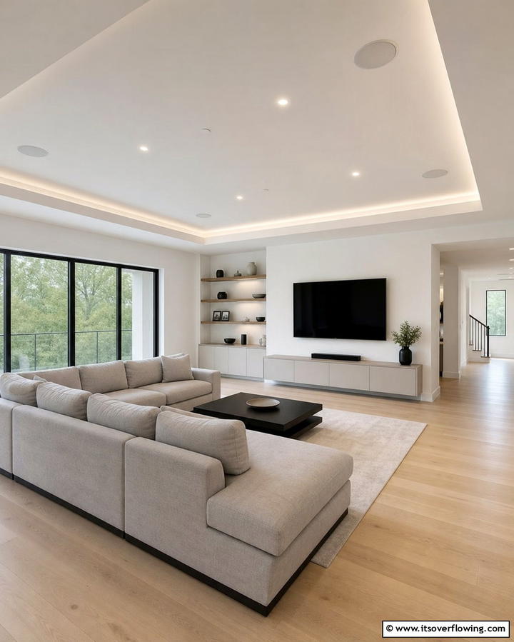 Integrated Speakers - 25 Reverse Tray Ceiling Ideas for a Unique Look