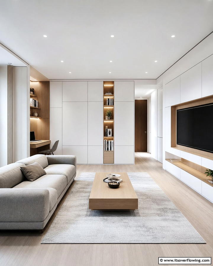Integrated Storage Solutions - 21 Minimalist Apartment Ideas to Maximize Small Spaces
