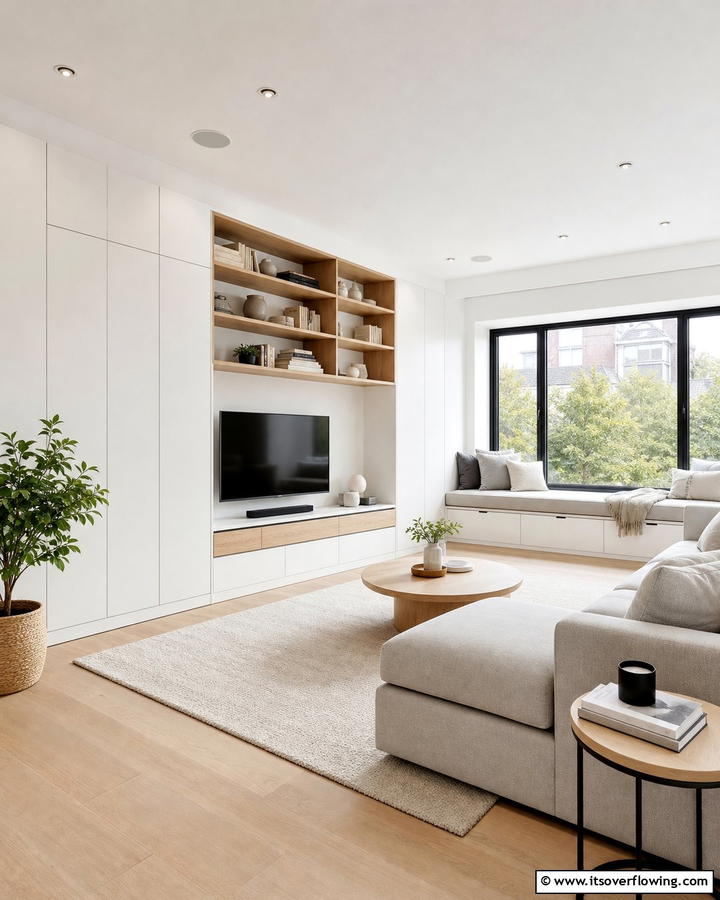 Integrated Storage Solutions - 21 Scandinavian Living Room Ideas for Airy Minimalism