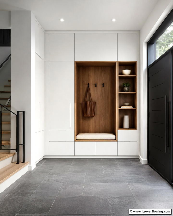 Integrated Storage Solutions - 30 Modern Entryway Ideas- First Impressions with Style