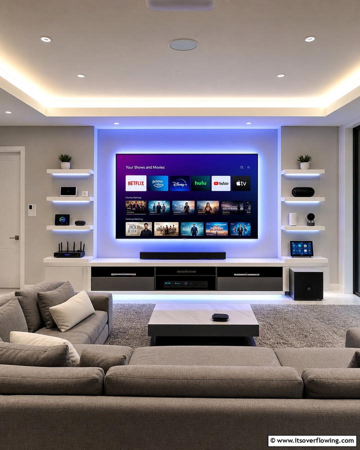 Integrated Streaming Solutions - 30 Home Theater Ideas- Immersive Entertainment Spaces