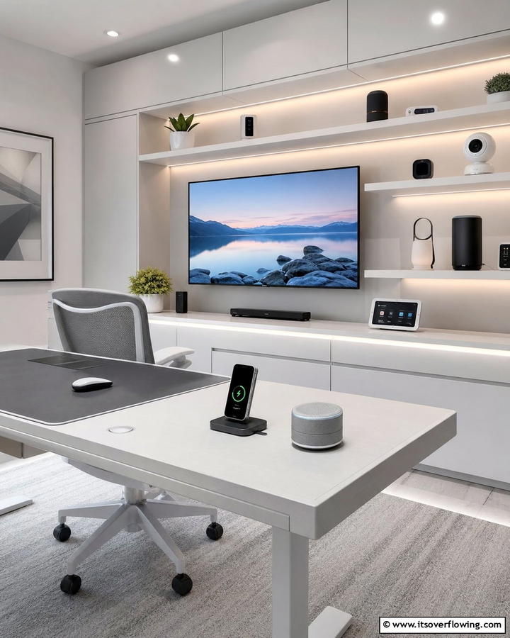 Integrated Tech Gadgets - 21 Modern Home Office Ideas for Productivity & Style