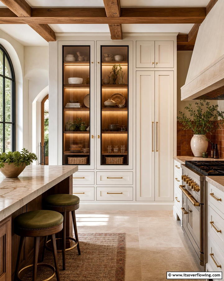 Integrated Wine Storage - 21 Mediterranean Kitchen Ideas for Warm & Inviting Vibes