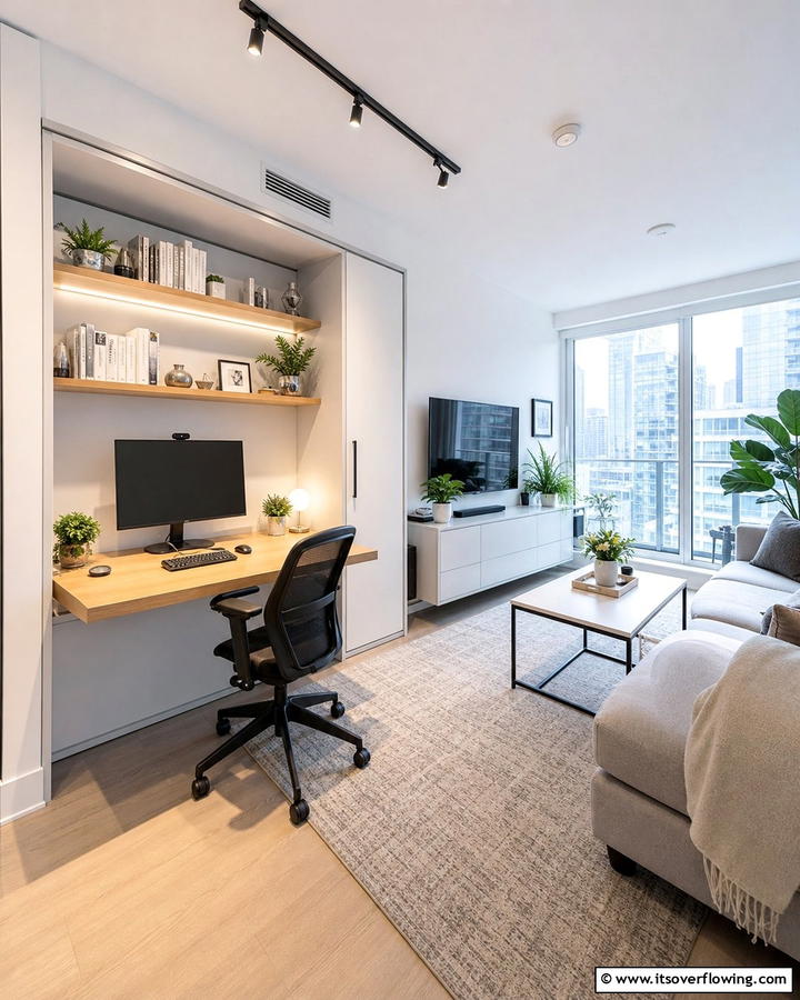 Integrated Workspaces - 21 Small Apartment Decorating Ideas for Stylish Living