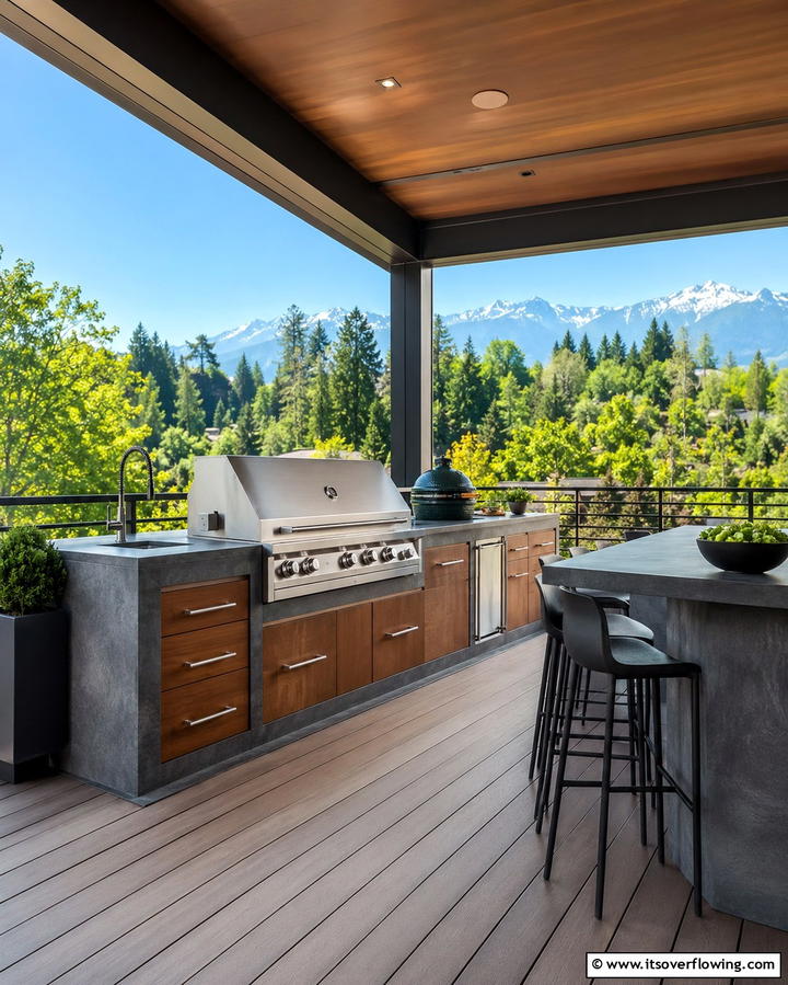 Integrating Built in Grills - 25 Outdoor Kitchen on Deck Ideas for Seamless Entertaining