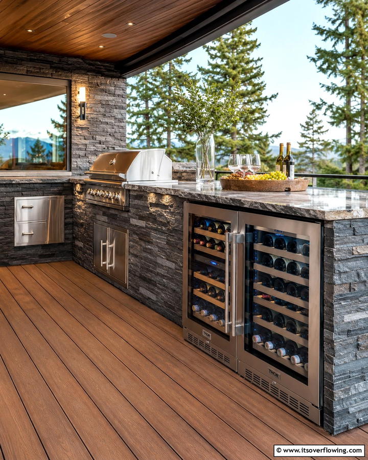 Integrating an Outdoor Wine Cooler - 25 Outdoor Kitchen on Deck Ideas for Seamless Entertaining