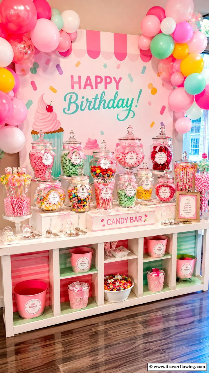 Interactive Candy Buffet - 30 Birthday Decoration Ideas for Memorable Celebrations
