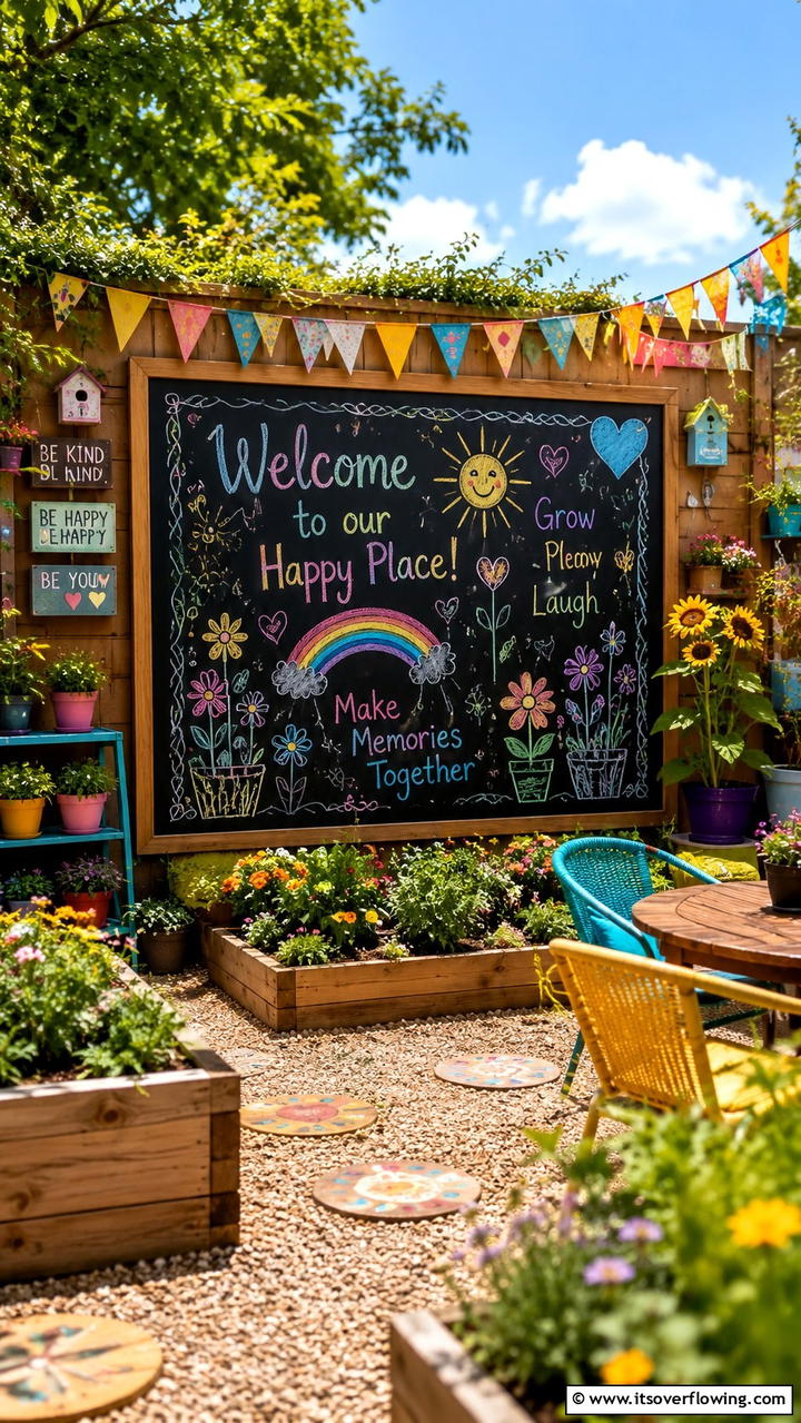 Interactive Chalkboard Wall - 30 Garden Wall Ideas for Vertical Planting and Privacy Screens