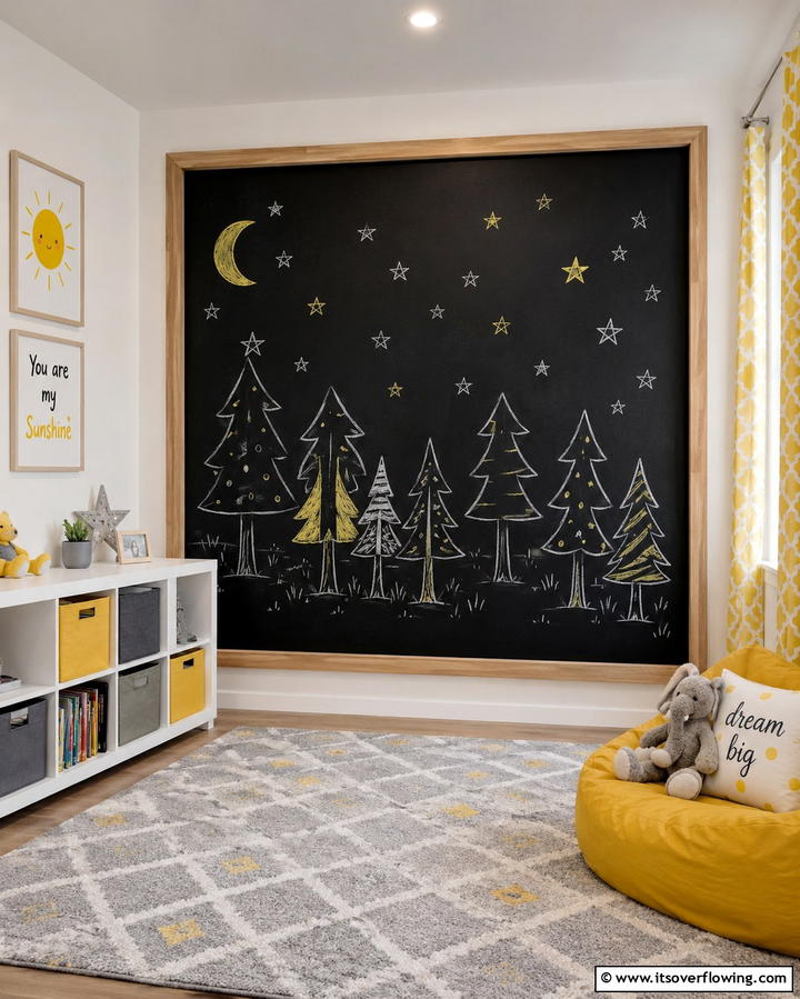Interactive Chalkboard or Whiteboard Wall - 25 Nursery Wall Decor Ideas to Create a Cozy and Cute Space