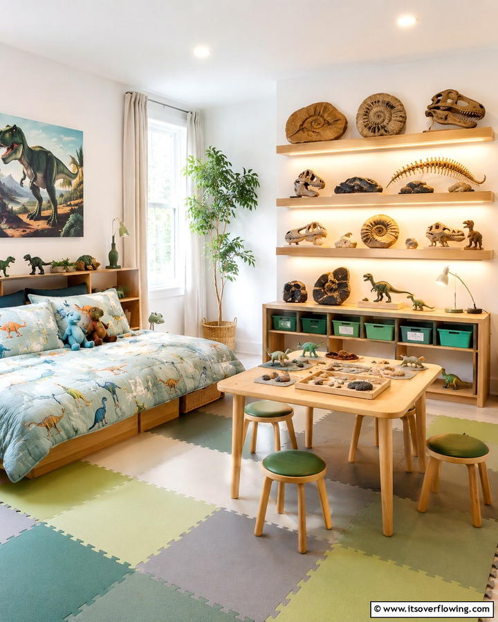 Interactive Dinosaur Learning Corners - 30 Dino-Mite Kids Room Ideas- Dinosaur Themes & Decor