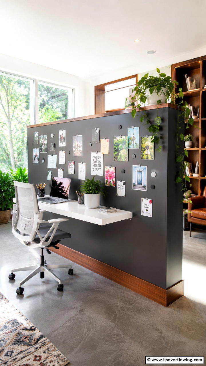 Interactive Magnetic Surface - 30 Half Wall Ideas- Modern Room Dividers & Design Tricks
