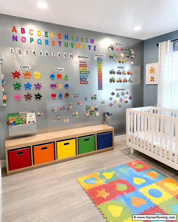 Interactive Magnetic Walls - 30 Nursery Accent Wall Ideas for a Charming Baby Room