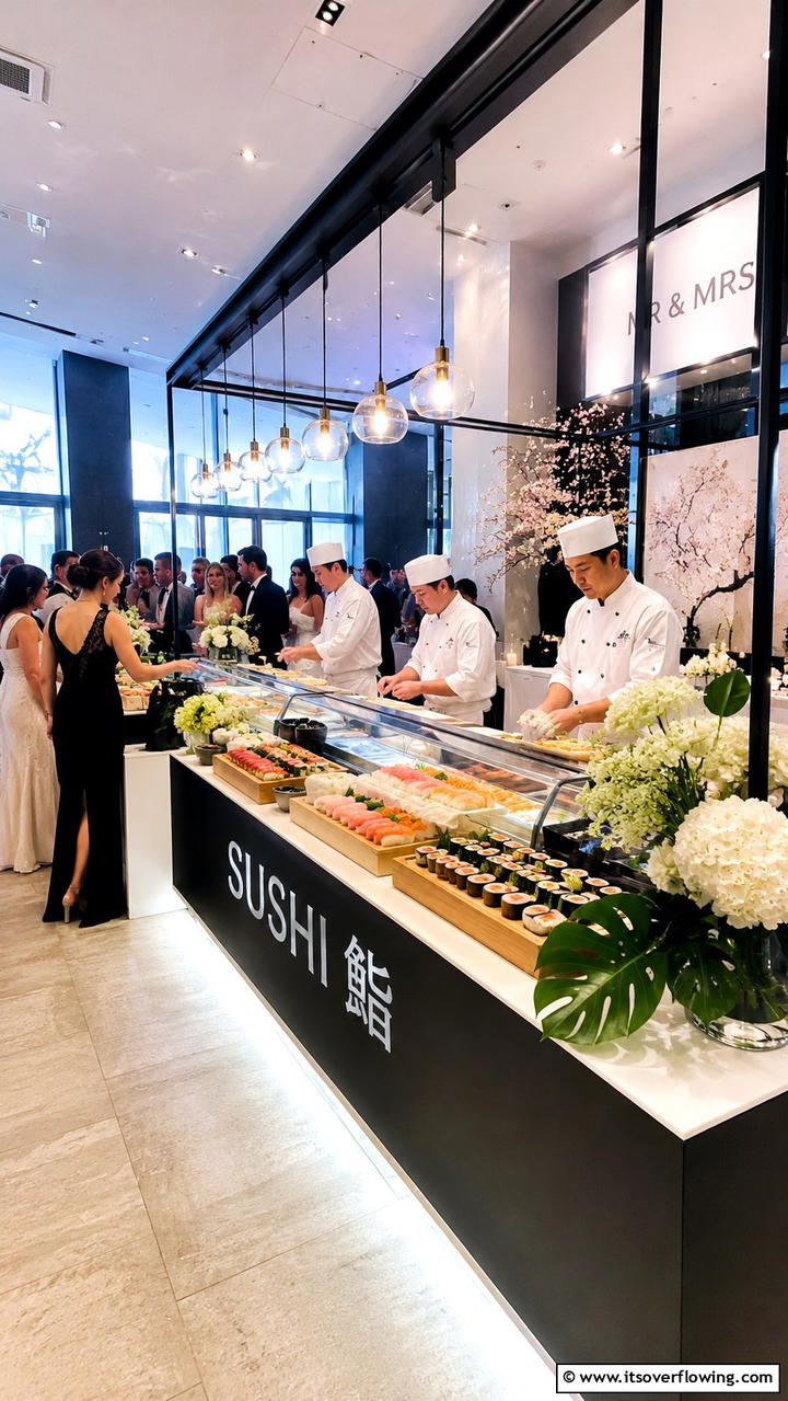 Interactive Sushi Station - 21 Creative Wedding Food Ideas for a Unique Reception Menu