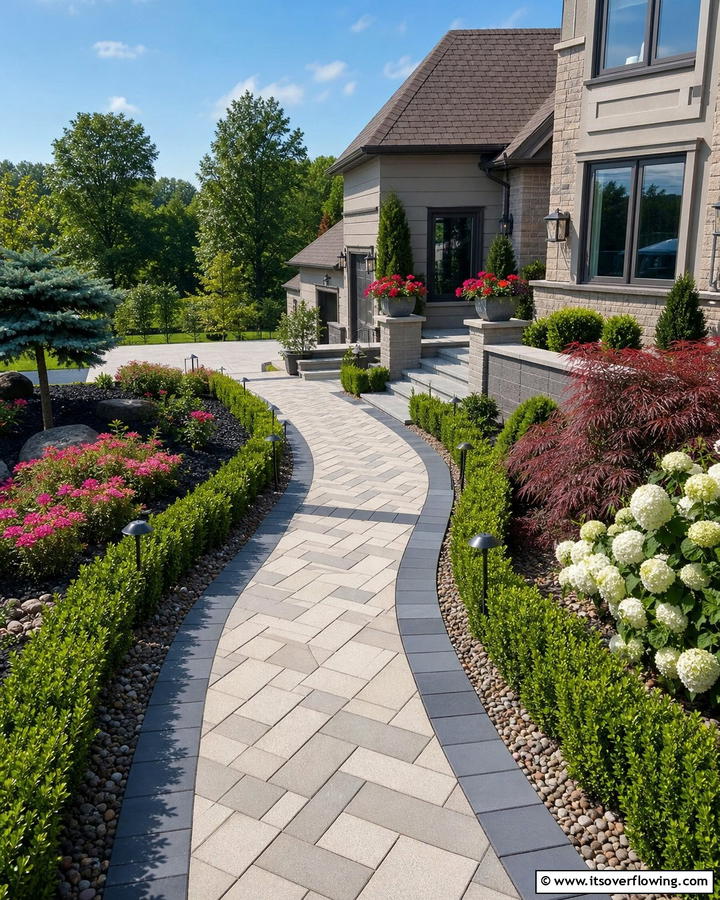 Interlocking Paver Walkways - 20 Sloped Walkway Ideas for Beautiful Landscaping