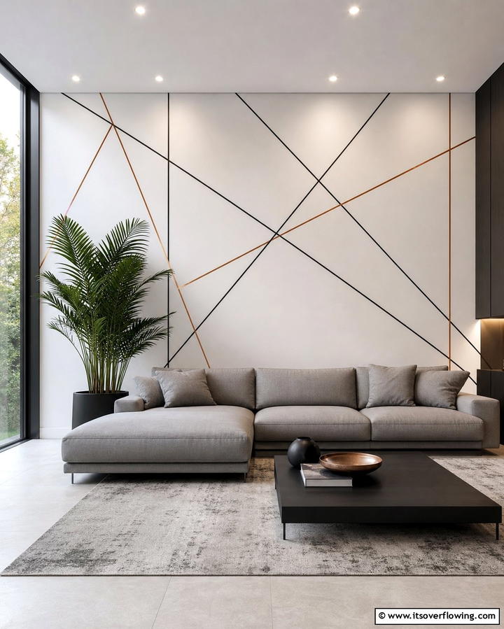 Intersecting Lines - 25 Geometric Accent Wall Ideas for Modern Interiors