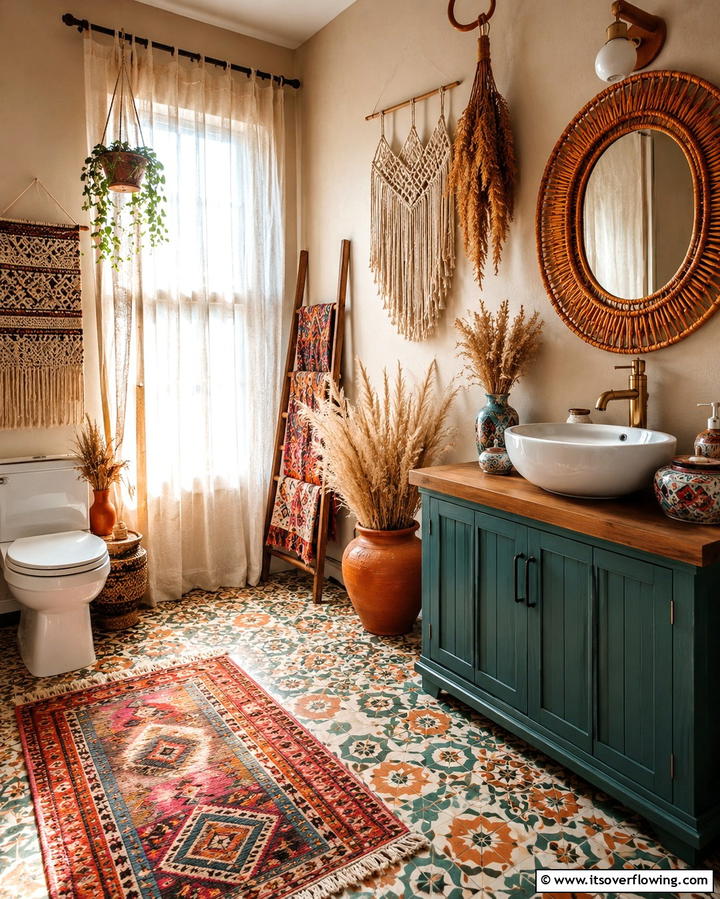 Intimate Bohemian Flair - 30 Romantic Bathroom Ideas for a Luxurious Spa Retreat