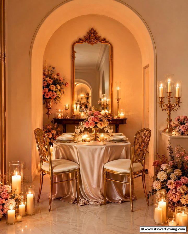 Intimate Candlelit Dinner Setup - 30 50th Wedding Anniversary Ideas for Golden Love