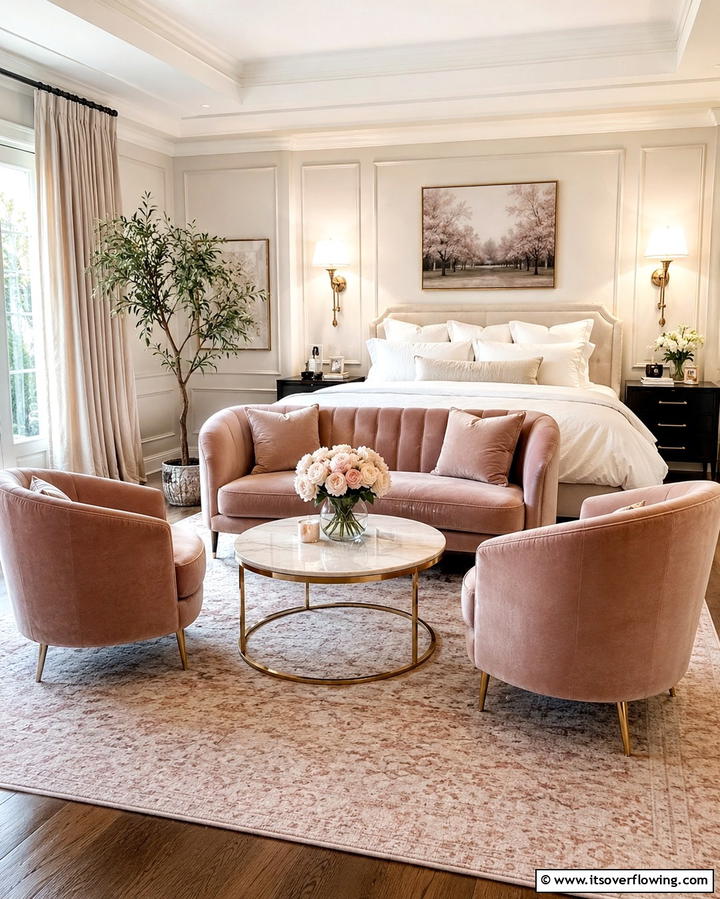 Intimate Sitting Area - 30 Romantic Bedroom Ideas to Create a Cozy Love Nest