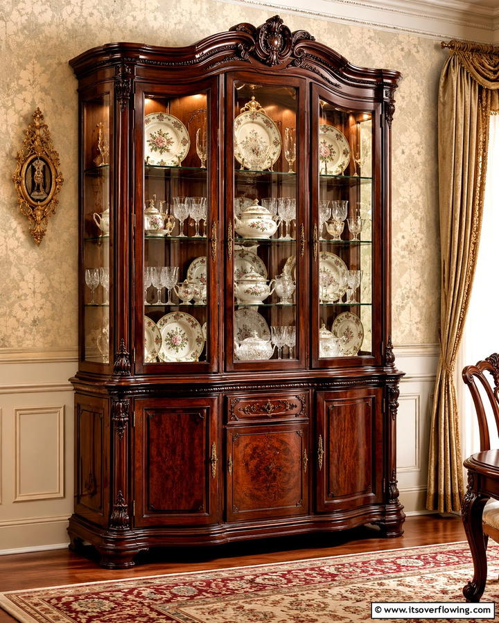 Intricate China Cabinets for Display - 20 Vintage Dining Room Ideas for Timeless Elegance