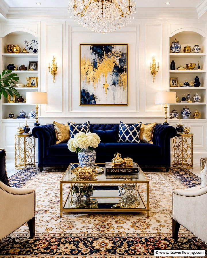 Intricate Decorative Details - 30 Glam Living Room Ideas for Luxurious Comfort