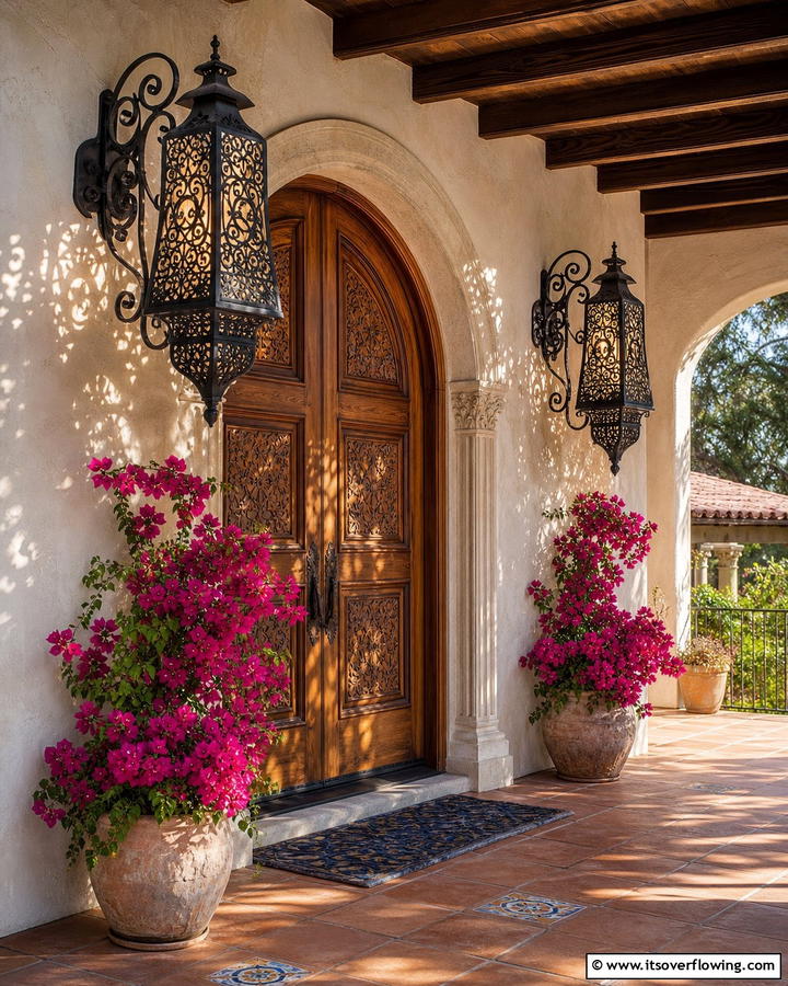 Intricate Iron Lanterns - 30 Inviting Front Porch Lighting Ideas for Curb Appeal