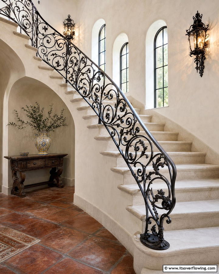 Intricate Iron Railings - 30 Tuscan Interior Design Ideas for Earthy Mediterranean Style