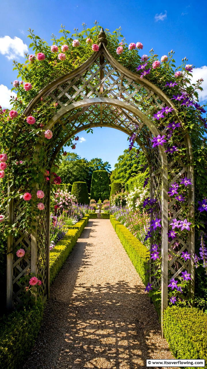 Intricate Lattice Garden Arch - 30 Garden Arch Ideas for Enchanting Outdoor Spaces