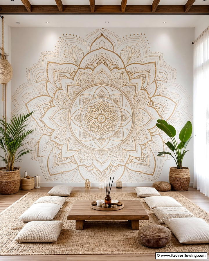 Intricate Mandala Patterns - 30 Wall Painting Ideas for Every Room in Your Home